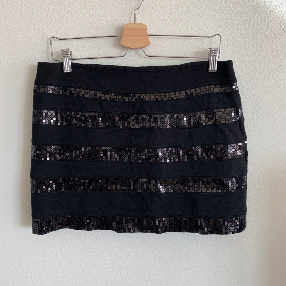 Express Sequined Striped Skirt